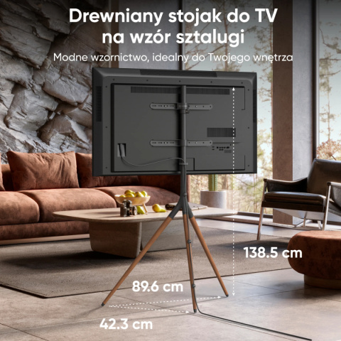 Onkron wewnętrzny stojak TV dla 32"-65" maks 35 kg, obrotowy, czarny TS1220