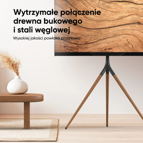 Onkron wewnętrzny stojak TV dla 32"-65" maks 35 kg, obrotowy, czarny TS1220