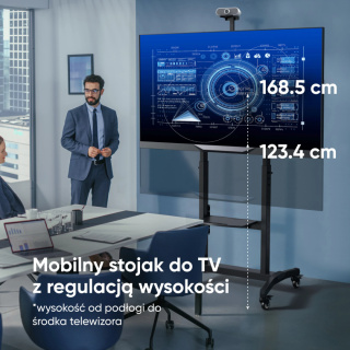 Onkron Mobilny stojak TV dla 50"-100" maks 120 kg, pochyły, czarny TS1991