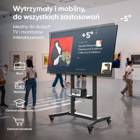 Onkron Mobilny stojak TV dla 50"-100" maks 120 kg, pochyły, czarny TS1991