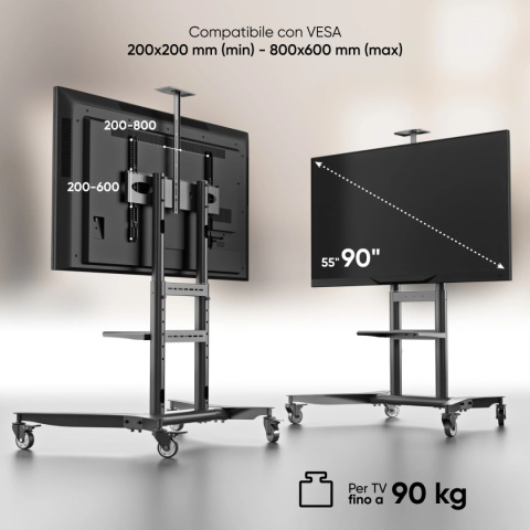 Onkron mobilny stojak TV dla 55"-90" maks 75 kg, czarny TS1871