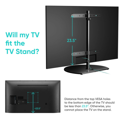 Onkron biurkowy stojak TV dla 32"-65" maks 35 kg, obrotowy, czarny PT2