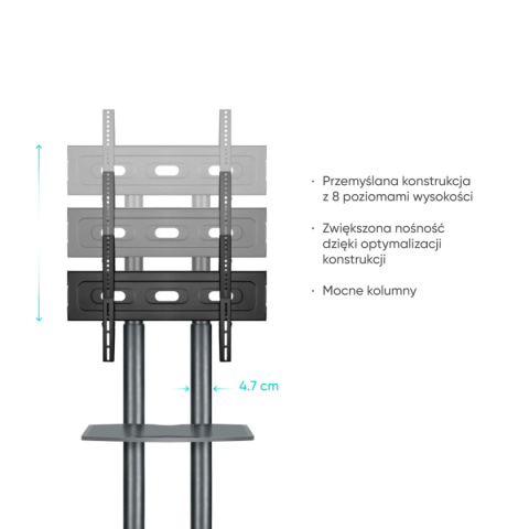 Onkron mobilny stojak TV dla 32"-65" maks 45 kg, czarny TS1351