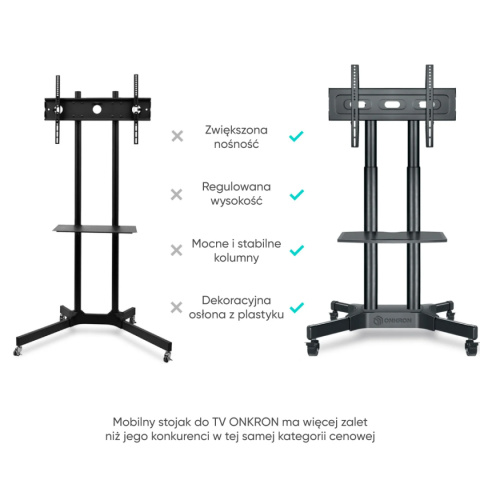 Onkron mobilny stojak TV dla 32"-65" maks 45 kg, czarny TS1351