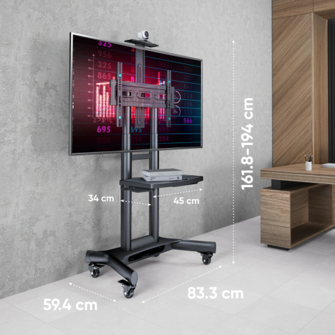 Onkron mobilny stojak TV dla 40"-70" maks 46 kg, czarny TS1551