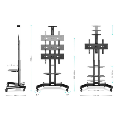 Onkron mobilny stojak TV dla 40"-70" maks 46 kg, czarny TS1552