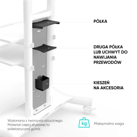 Onkron mobilny stojak TV dla 50"-86" maks 91 kg, biały TS1881