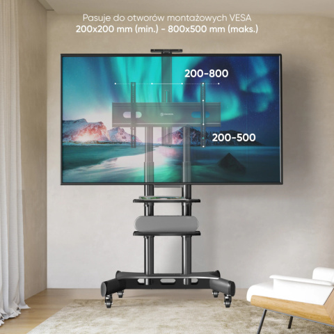 Onkron mobilny stojak TV dla 50"-86" maks 91 kg, czarny TS1881