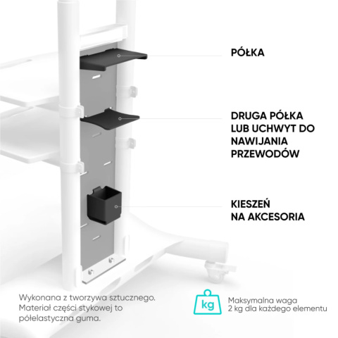 Onkron mobilny stojak TV dla 50"-86" maks 91 kg, czarny TS1881