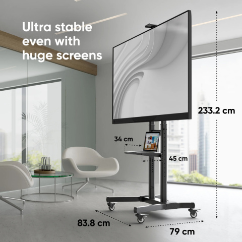 Onkron mobilny stojak TV dla 50"-90" maks 90 kg, pochyły, czarny TS1891