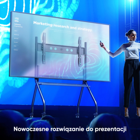 Onkron mobilny stojak dla TV lub panelu interaktywnego 60"-120" maks 120 kg, czarny TS2080