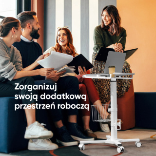 Onkron mobilny stół z regulacją wysokości maks 8 kg, Biały LMG30