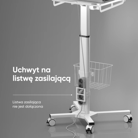 Onkron mobilny stół z regulacją wysokości maks 8 kg, Biały LMG30