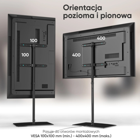 Onkron wewnętrzny stojak TV dla 30"-60" maks 41 kg, obrotowy, czarny TS5065