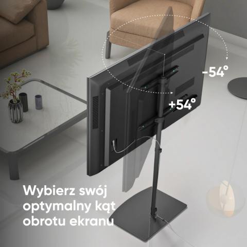 Onkron wewnętrzny stojak TV dla 30"-60" maks 41 kg, obrotowy, czarny TS5065