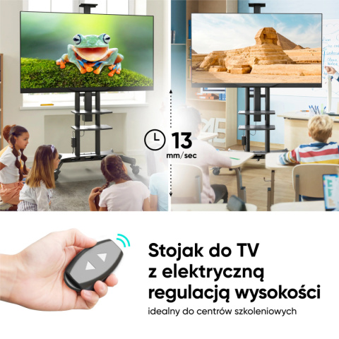 Onkron zmotoryzowany mobilny stojak TV dla 50"-86" maks 91 kg, czarny TS1881E