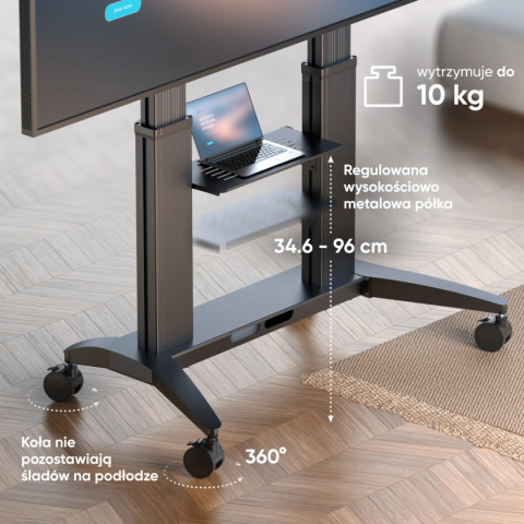 Onkron mobilny stojak TV dla 70"-110" maks 130 kg, czarny TS2821