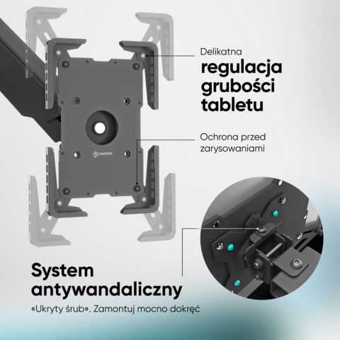 Onkron adapter do tabletu 10.1" - 12.9" maks 2 kg, Czarny APM-13T