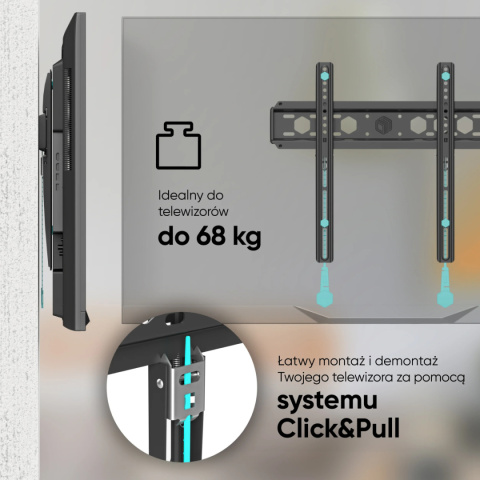 Onkron stały uchwyt TV dla 35"-65" maks 56 kg, czarny FM5