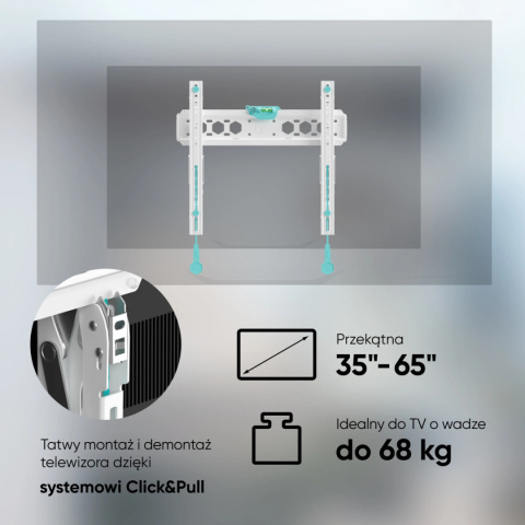Onkron uchwyt nachylający do TV 32"-70" maks 60 kg, biały i czarny TM5
