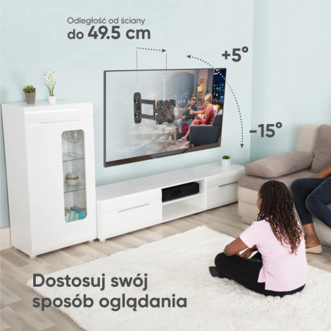 Onkron uchwyt nachylny i obrotowy do TV 17"-43" maks 35 kg, z obrotem, czarny M4SR