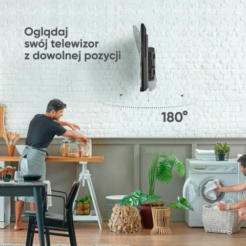 Onkron uchwyt nachylny i obrotowy do TV 32"-65" maks 41 kg, z obrotem, czarny M4R