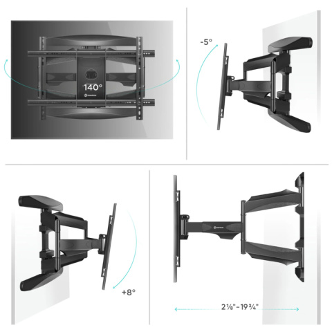 Onkron uchwyt nachylny i obrotowy do TV 40"-75" maks 46 kg, czarny M6L