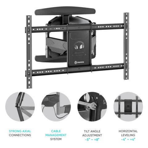 Onkron uchwyt nachylny i obrotowy do TV 40"-75" maks 46 kg, czarny M6L
