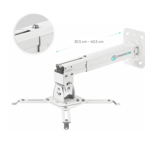 Onkron uchwyt sufitowo-ścienny do projektora maks 10 kg, nachylny i obrotowy, biały K5A