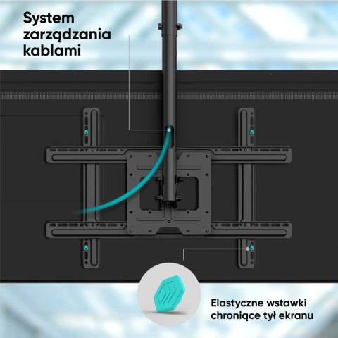 Onkron uchwyt sufitowy do TV 32"-80" maks 68 kg, pochylny-obrotowy, czarny N2L